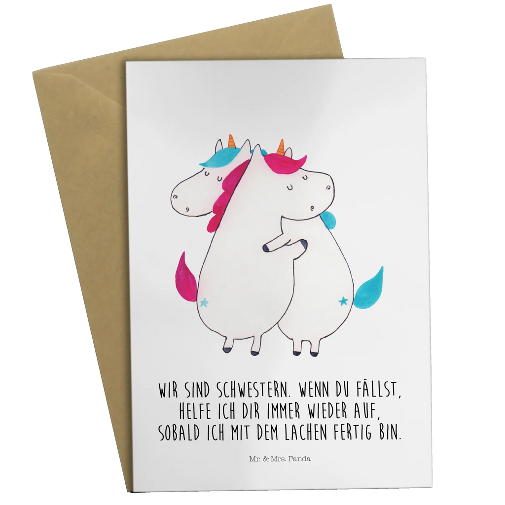 Greetings card unicorns Embrace Glückwunschkarte, Grußkarte, Ansichtskarten, Einladungskarte, Hochzeitskarte, Klappkarte, Geburtstagskarte, Karte, Einhorn, Einhörner, Einhorn Deko, Unicorn, Schwestern, Freundinnen, Schwester, Liebe, Freundin, BFF, Familie, Geschwister, Sister