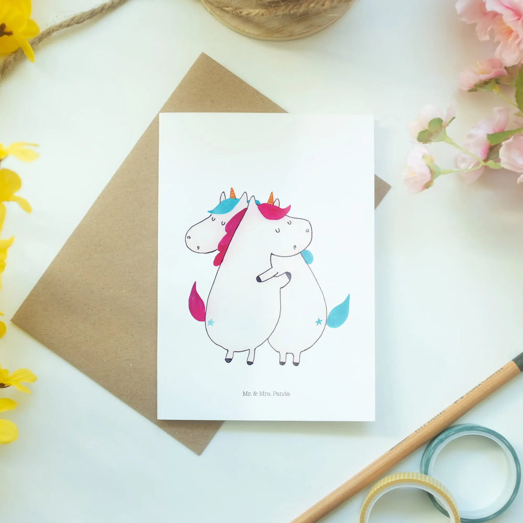 Greetings card unicorns Embrace Glückwunschkarte, Grußkarte, Ansichtskarten, Einladungskarte, Hochzeitskarte, Klappkarte, Geburtstagskarte, Karte, Einhorn, Einhörner, Einhorn Deko, Unicorn, Schwestern, Freundinnen, Schwester, Liebe, Freundin, BFF, Familie, Geschwister, Sister