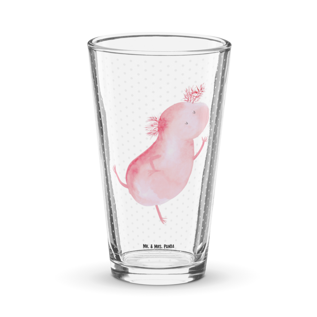 Premium Trinkglas Axolotl tanzt Trinkglas, Glas, Pint Glas, Bierglas, Cocktail Glas, Wasserglas, Axolotl, Molch, Axolot, Schwanzlurch, Lurch, Lurche, Dachschaden, Sterne, verrückt, Freundin, beste Freundin