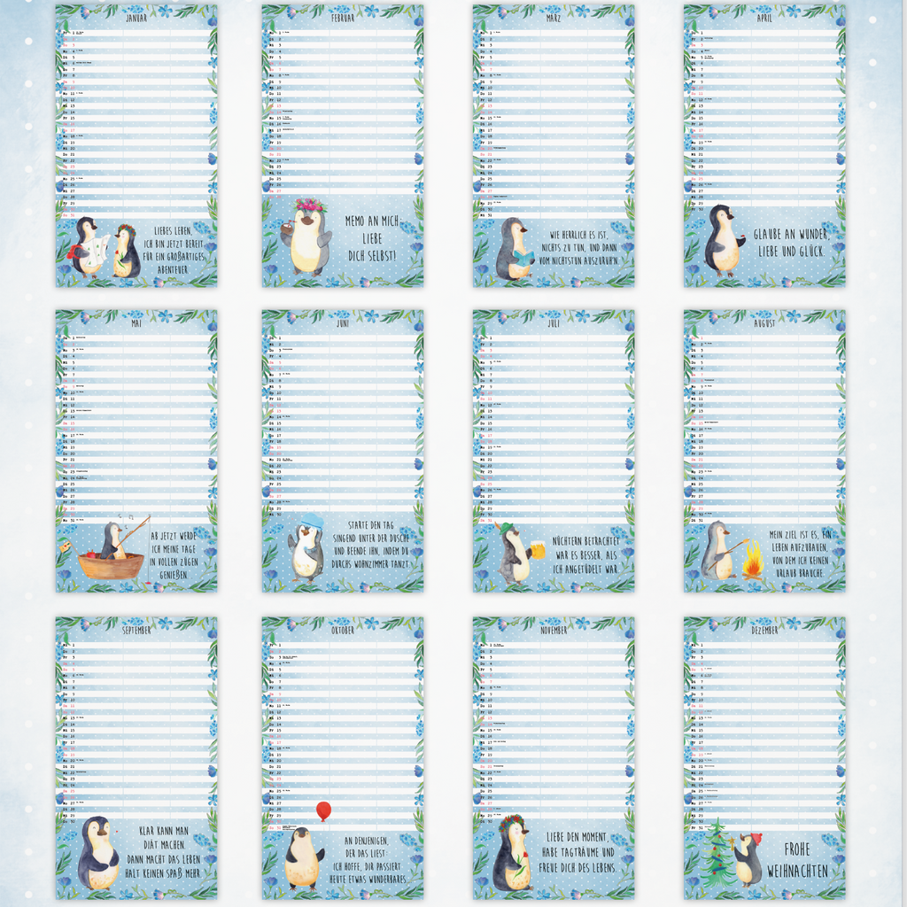 Partnerkalender 2024 Pinguin Collection Kalender, Kalender für Paare, Jahreskalender, gemeinsamer Kalender, Kalender für zwei, Wandkalender, Pinguin