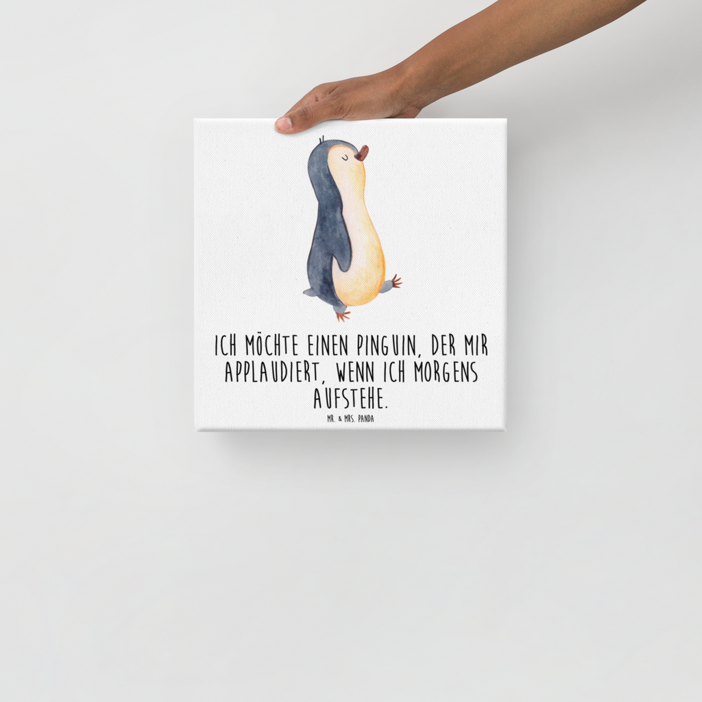 Leinwand Bild Pinguin marschierend Leinwand, Bild, Kunstdruck, Wanddeko, Dekoration, Pinguin, Pinguine, Frühaufsteher, Langschläfer, Bruder, Schwester, Familie