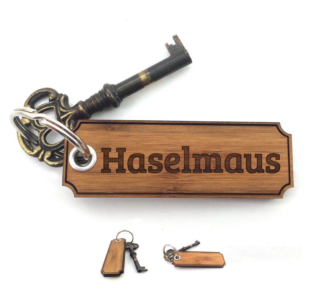 Schlüsselanhänger Classic Gravur Haselmaus Schlüsselanhänger, Anhänger, Taschenanhänger, Glücksbringer, Geschenke, Schenken, Gravur