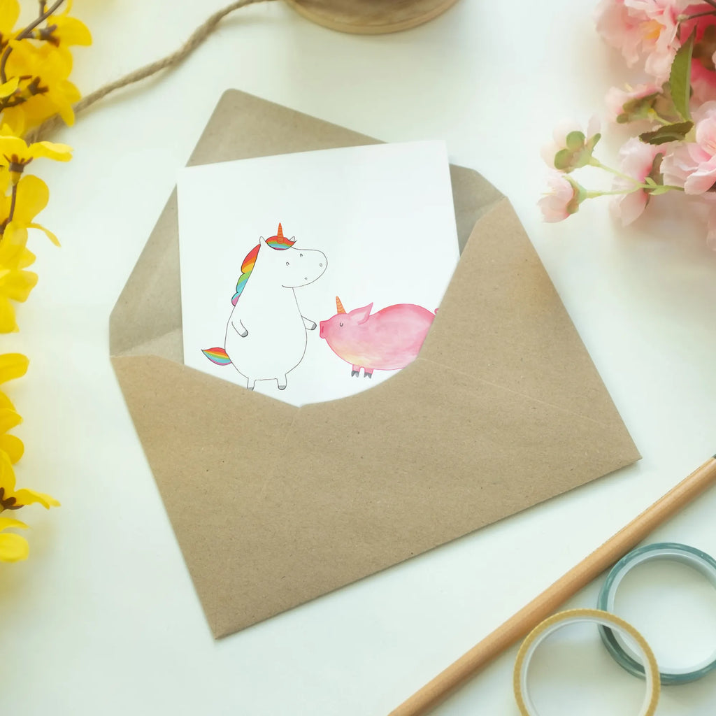 Greetings card unicorn Pig Einladungskarte, Glückwunschkarte, Grußkarte, Hochzeitskarte, Klappkarte, Geburtstagskarte, Karte, Ansichtskarten, Einhorn, Einhörner, Einhorn Deko, Unicorn, Freundschaft, Schweinhorn, Schwein, Freundin, Schweinchen