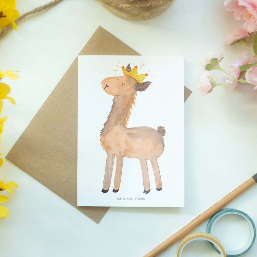 Greetings card lama king folding card, birthday card, invitation card, greeting card, wedding card, Llama, llama, alpaca, trendy animal, queen, colleague, king, mum, girlfriend, supervisor, high school graduation, lamas, office colleague, lama, boss, dad