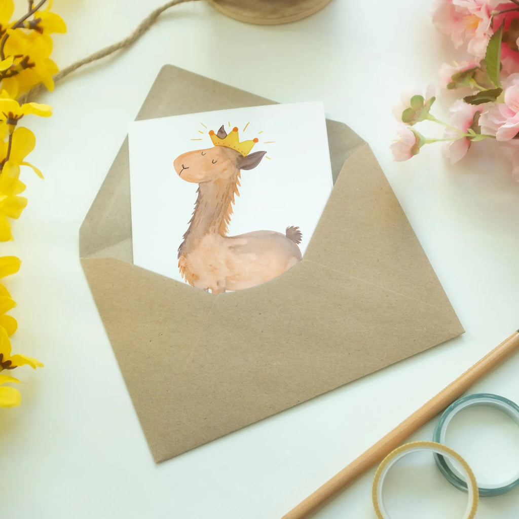 Greetings card lama king folding card, birthday card, invitation card, greeting card, wedding card, Llama, llama, alpaca, trendy animal, queen, colleague, king, mum, girlfriend, supervisor, high school graduation, lamas, office colleague, lama, boss, dad