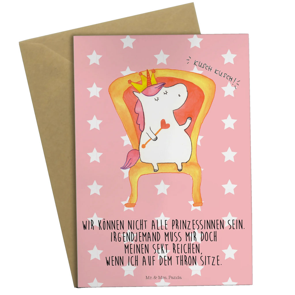 Greetings card unicorn king wedding card, greeting card, invitation card, birthday card, folding card, unicorn, unicorns, Princess, Chancellor, Unicorn, friend gift, Prosecco, President, King, Ruler, Emperor, Crown, Present friend