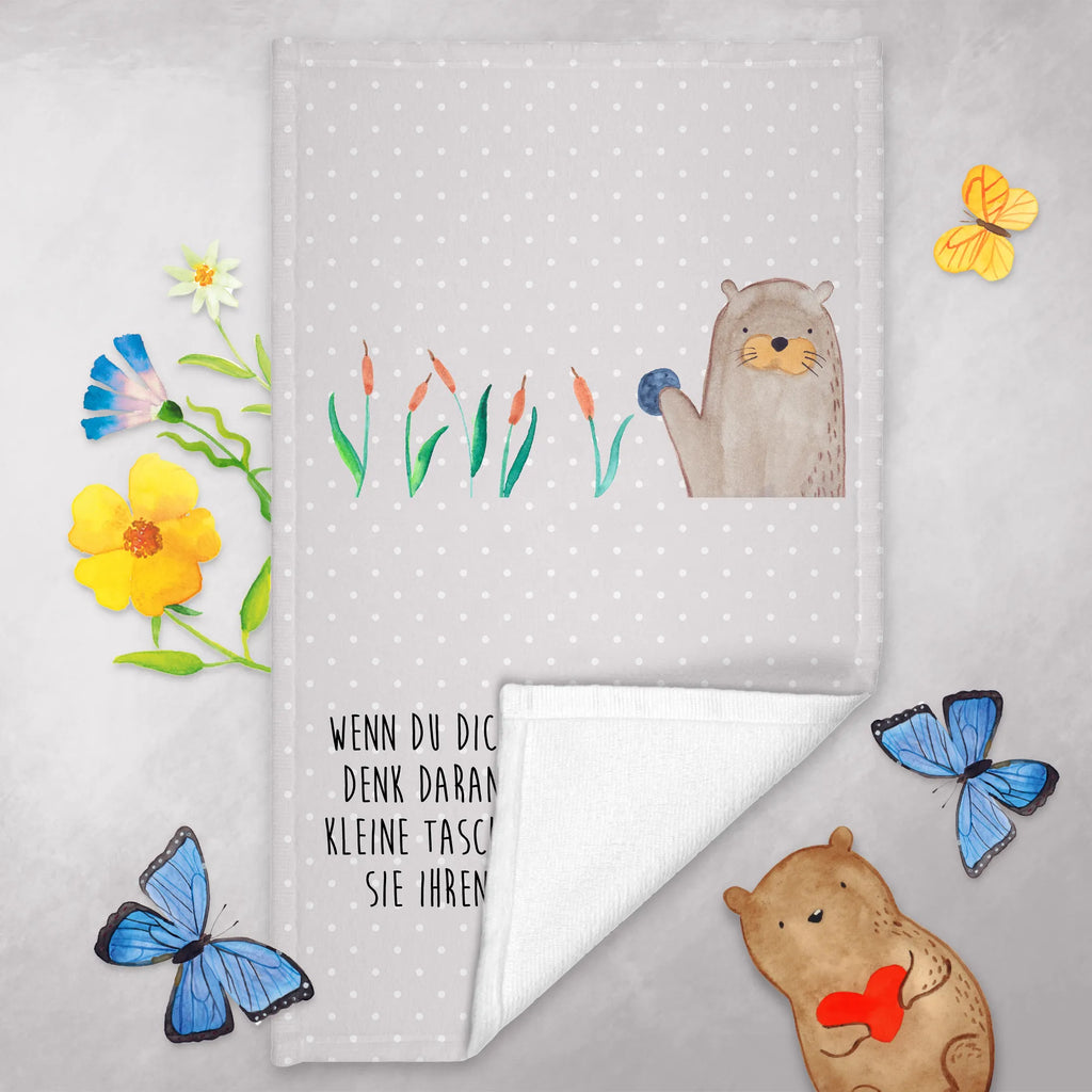 Hand towel otter Stone bathroom, big, bath towel, Towel, children, baby, towels, otter, marten, sea otter, European otter, water mammal, aquatic animal, baby otter, predator, water, otter gifts, animal lover, gift ideas for animal lovers, animal, mammal, water animal, gifts for people in love, Otter Sea Otter Lake Otter