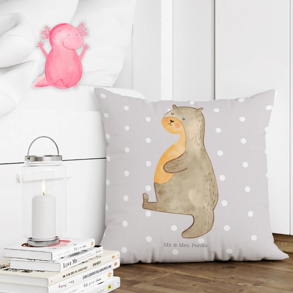 Cushion otter Belly settee, soft, couch, 40 x 40, pillows, bed, bedroom, pillow case, cushion, sofa, pad, fluffy, 40x40, Pillow, otter, marten, sea otter, European otter, water mammal, aquatic animal, baby otter, predator, water, otter gifts, animal lover, gift ideas for animal lovers, animal, mammal, water animal, gifts for people in love, Otter Sea Otter Lake Otter