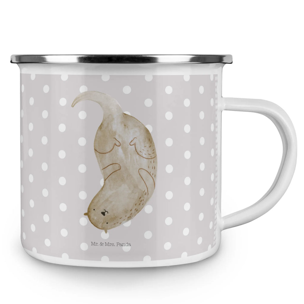 Enamel camping mug otter upside down Pott, Trinkbecher, Emaille Becher, Teetasse, wanderbecher, Tasse Emaille, Becher, metallbecher, Kaffeetasse, Blechtasse, Emaille Tasse, Reisebecher, Campingbecher, emaillebecher, blechbecher, Metalltasse, wandertasse, reisetasse, Teebecher, Campingtasse, Tasse, becher emaille, Emailletasse, Kaffeebecher, Otter, Seeotter, Fischotter, Otter Seeotter See Otter