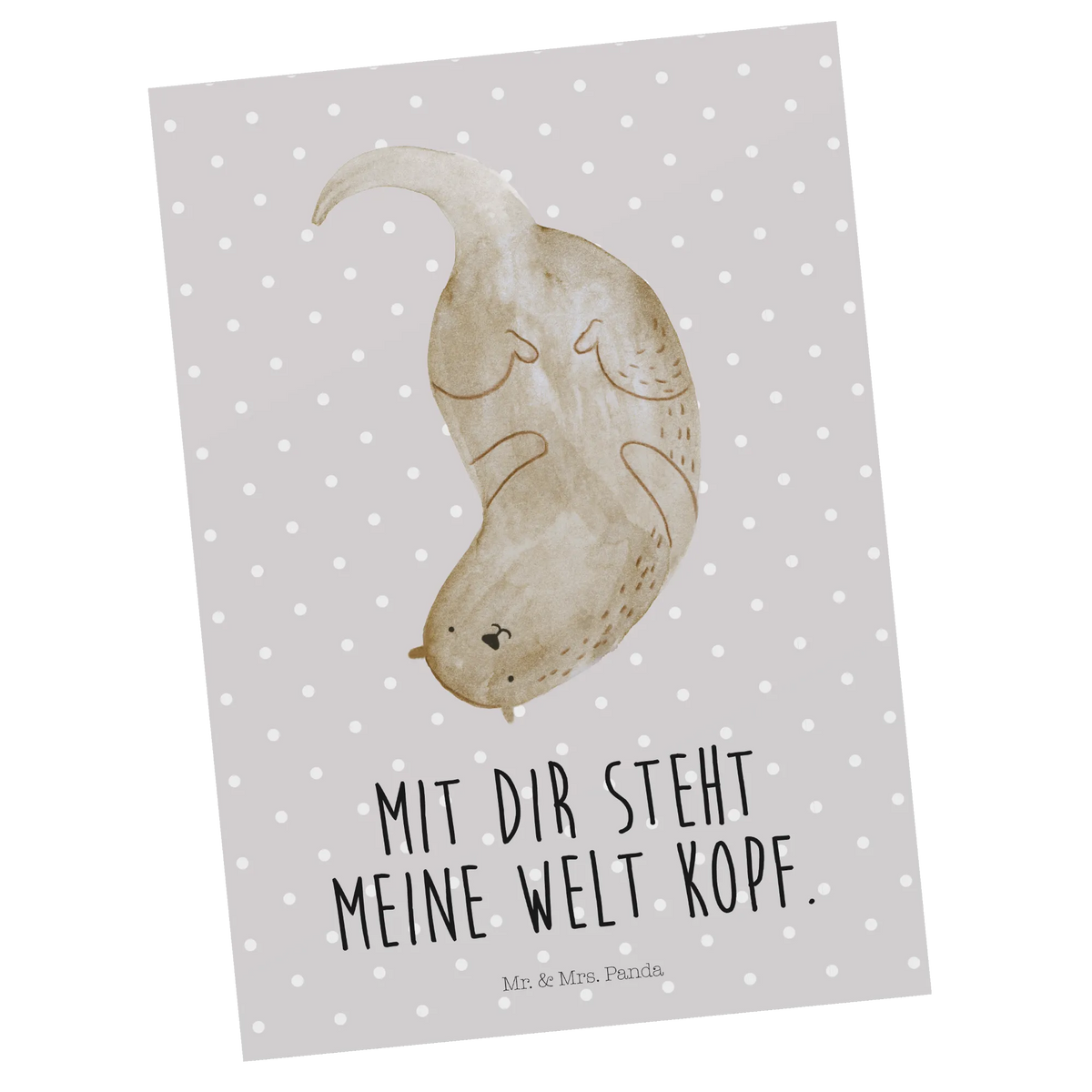 Postcard otter upside down animal lover, marten, sea otter, European otter, water mammal, aquatic animal, baby otter, predator, water, otter gifts, gift ideas for animal lovers, animal, mammal, water animal, gifts for people in love, Otter Sea Otter Lake Otter