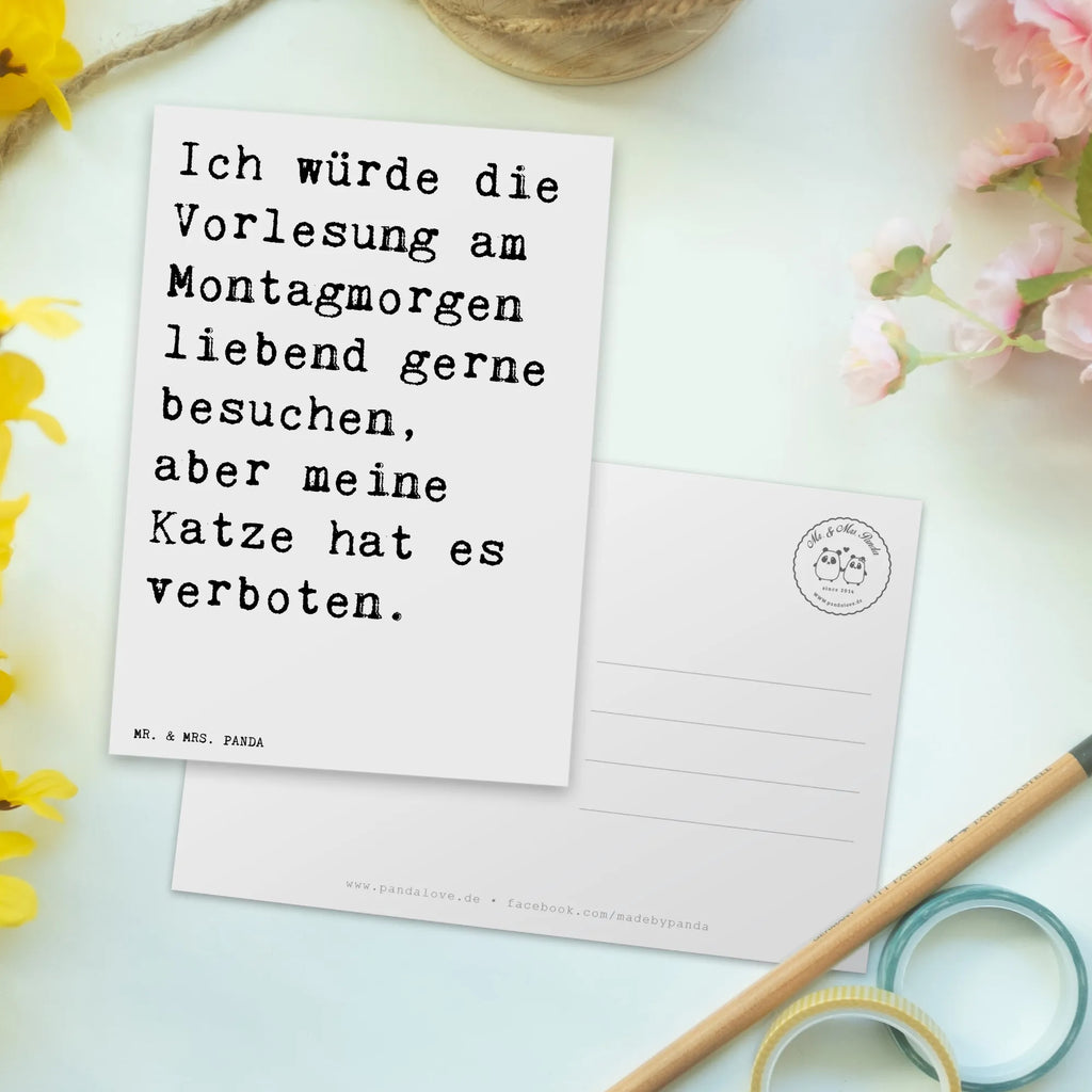 Postcard Ich würde die Vorlesung... paper, gift card, card, invitation, letter, invitation card, gift, Postcard, postcards, saying, sayings, funny, wisdom, quotes, Sayings Proverbs Wisdom Quotes Funny Wisdom Words