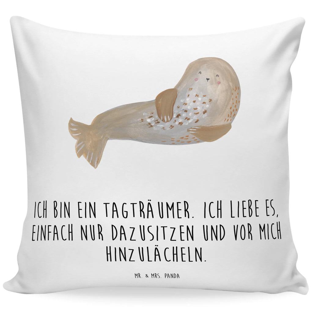 Cushion seal Laugh pad, bedroom, fluffy, 40 x 40, couch, pillows, settee, pillow case, sofa, cushion, Pillow, 40x40, bed, soft, small animals, cute, funny, cute animal motives, hand drawn, small world, funny sayings, good mood, happy, gifts, gift ideas, special gifts, animal lover, card, Beach, North Sea, Baltic Sea, Seal, Sea animal, Seals