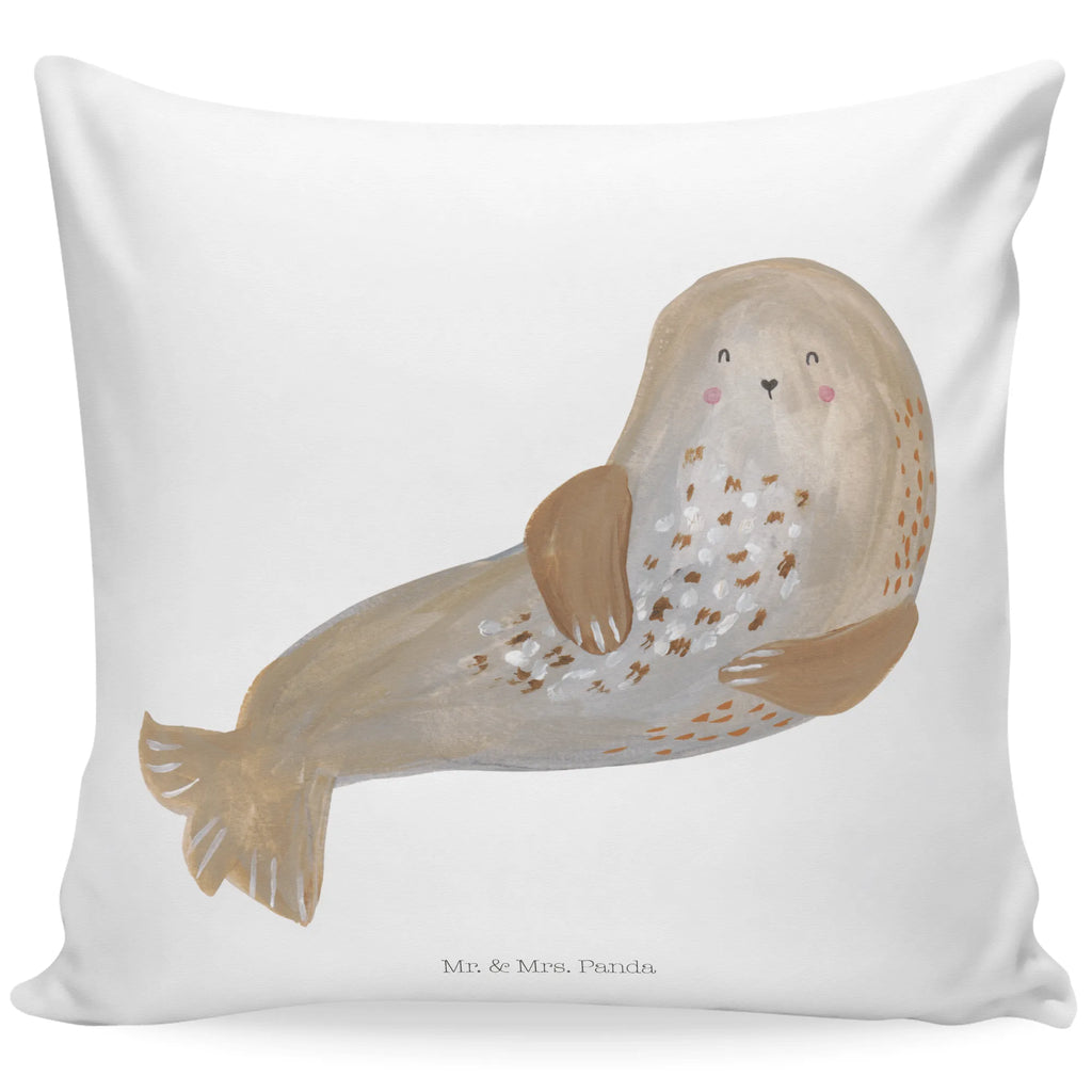Cushion seal Laugh pad, bedroom, fluffy, 40 x 40, couch, pillows, settee, pillow case, sofa, cushion, Pillow, 40x40, bed, soft, small animals, cute, funny, cute animal motives, hand drawn, small world, funny sayings, good mood, happy, gifts, gift ideas, special gifts, animal lover, card, Beach, North Sea, Baltic Sea, Seal, Sea animal, Seals