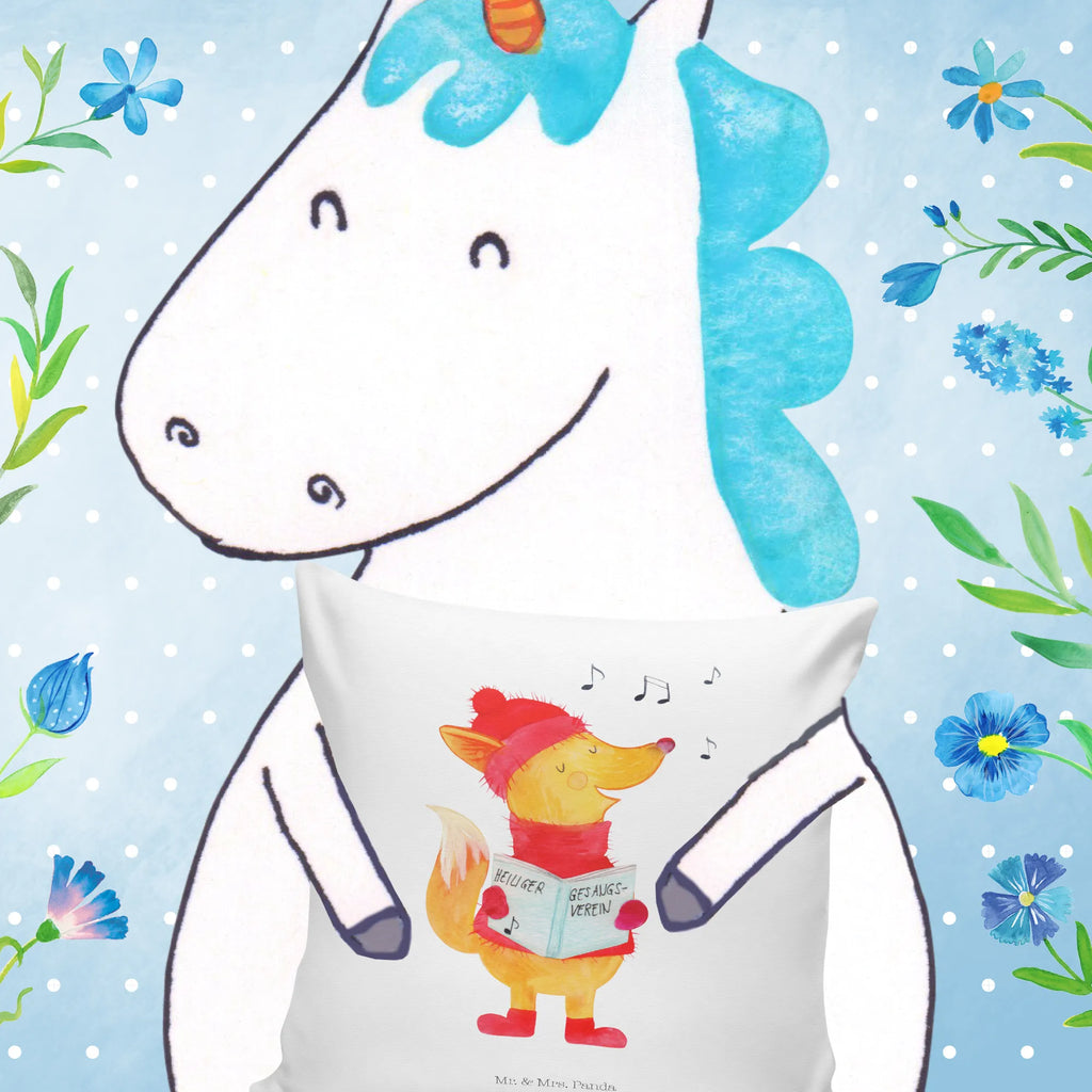 40x40 poduszka lis Śpiewak Zima, Boże Narodzenie, dekoracje świąteczne, Mikołaj, Adwent, Wigilia, zimowy motyw