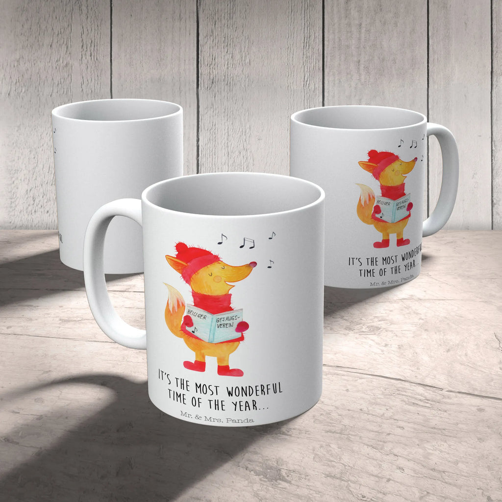 Kubek lis Śpiewak Tasse mit Zitaten, Bürotasse, Keramiktasse, Kaffeetasse, Teetasse, Tasse, Porzellantasse, Geschenktasse, Tasse mit Motiven, Winter, Weihnachten, Weihnachtsdeko, Nikolaus, Advent, Heiligabend, Wintermotiv, Singen, Sänger, Füchse, Fuchs, Geschenk Sänger, Weihnachtslieder