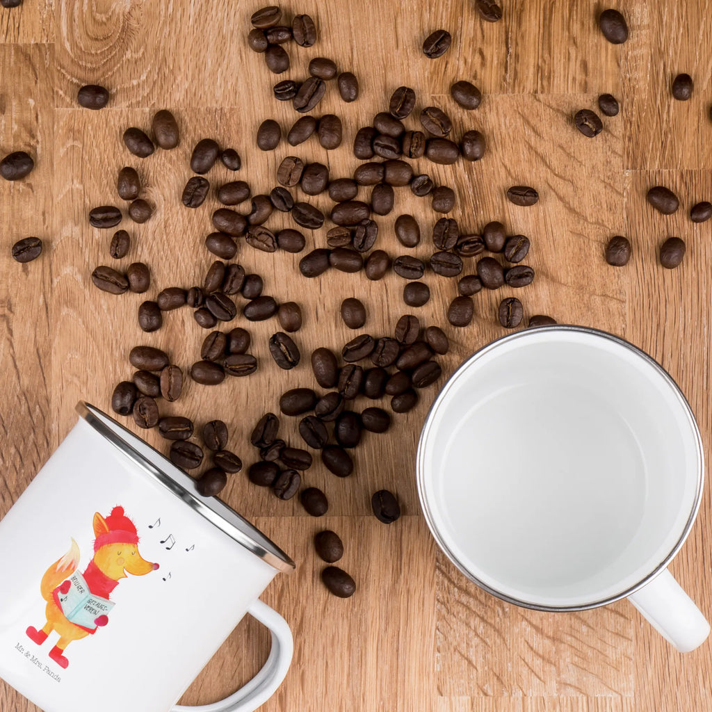 Kempingowy kubek emaliowany lis Śpiewak Emaille Tasse, Teetasse, Emaille Becher, Blechtasse, becher emaille, Tasse, Campingtasse, wandertasse, Teebecher, Tasse Emaille, metallbecher, Kaffeebecher, Emailletasse, blechbecher, Pott, Kaffeetasse, Reisebecher, Trinkbecher, Becher, wanderbecher, Campingbecher, emaillebecher, reisetasse, Metalltasse, Winter, Heiligabend, Nikolaus, Wintermotiv, Weihnachtsdeko, Weihnachten, Advent, Singen, Geschenk Sänger, Weihnachtslieder, Füchse, Sänger, Fuchs