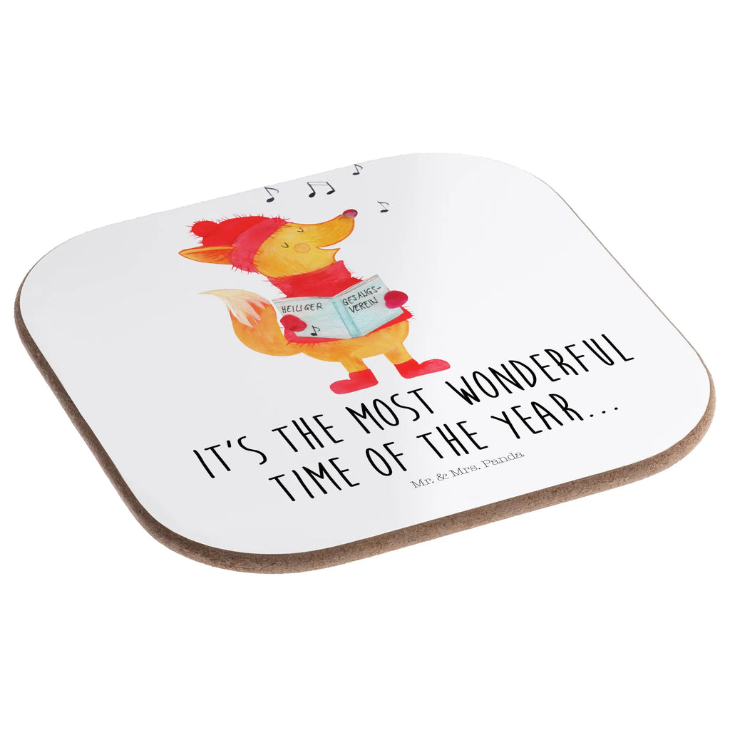 Square coaster Fox Singer Holzuntersetzer, Untersetzer für Gläser, Bierdeckel, Korkuntersetzer, Untersetzer Design, Untersetzer, Getränkeuntersetzer, Glasuntersetzer, Untersetzer aus Holz, Tassen Untersetzer, Untersetzer Holz, Untersetzer Gläser, Winter, Weihnachten, Weihnachtsdeko, Nikolaus, Advent, Heiligabend, Wintermotiv, Fuchs, Weihnachtslieder, Füchse, Sänger, Singen, Geschenk Sänger