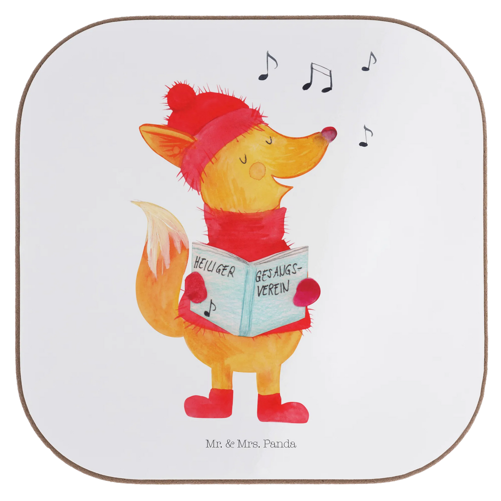 Square coaster Fox Singer Holzuntersetzer, Untersetzer für Gläser, Bierdeckel, Korkuntersetzer, Untersetzer Design, Untersetzer, Getränkeuntersetzer, Glasuntersetzer, Untersetzer aus Holz, Tassen Untersetzer, Untersetzer Holz, Untersetzer Gläser, Winter, Weihnachten, Weihnachtsdeko, Nikolaus, Advent, Heiligabend, Wintermotiv, Fuchs, Weihnachtslieder, Füchse, Sänger, Singen, Geschenk Sänger