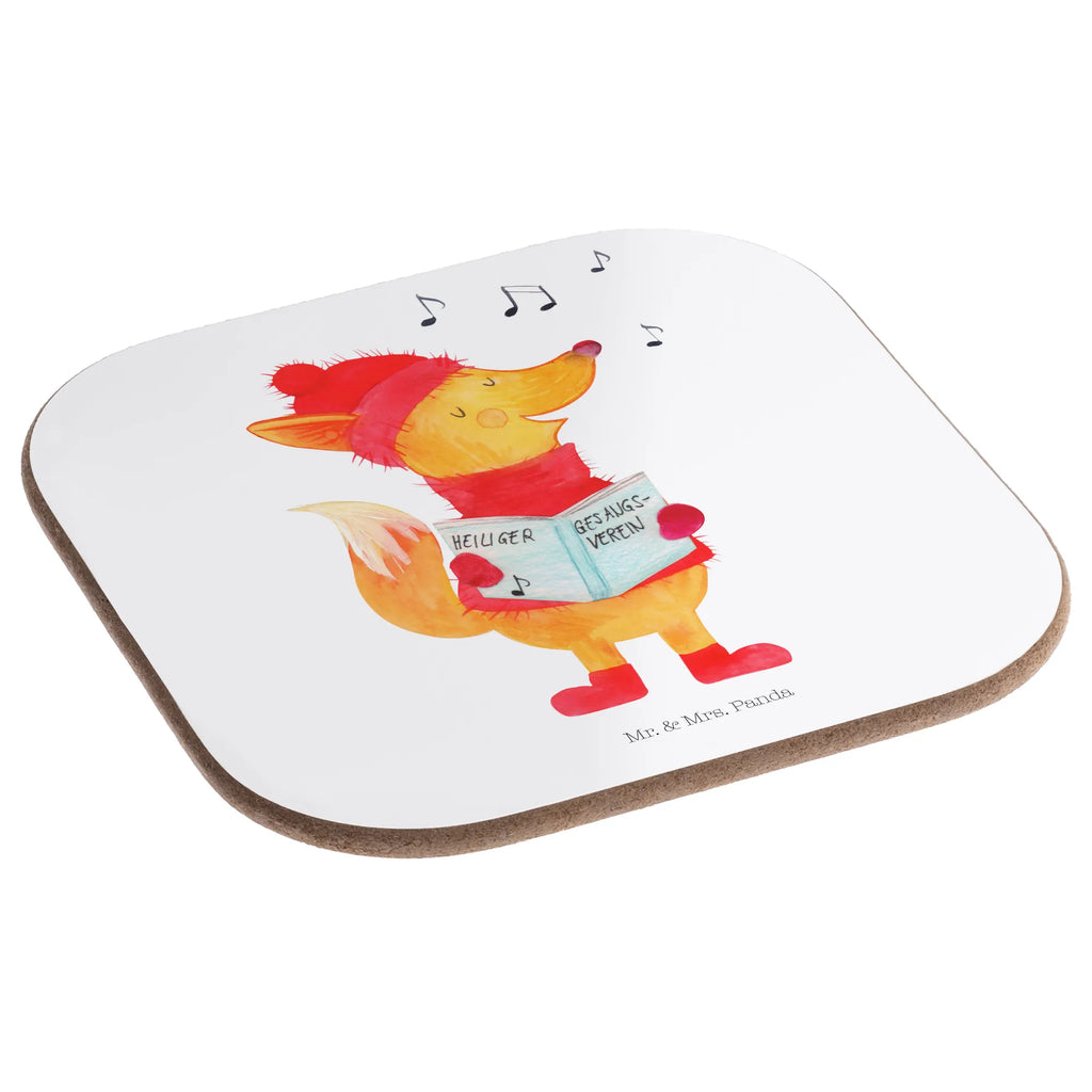 Square coaster Fox Singer Holzuntersetzer, Untersetzer für Gläser, Bierdeckel, Korkuntersetzer, Untersetzer Design, Untersetzer, Getränkeuntersetzer, Glasuntersetzer, Untersetzer aus Holz, Tassen Untersetzer, Untersetzer Holz, Untersetzer Gläser, Winter, Weihnachten, Weihnachtsdeko, Nikolaus, Advent, Heiligabend, Wintermotiv, Fuchs, Weihnachtslieder, Füchse, Sänger, Singen, Geschenk Sänger
