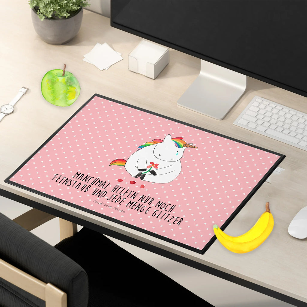 Desk pad unicorn Sad children, girl, office, underlay, Desk pad, desk, unicorn, unicorns, flower, love, friends, consoling, greeting card, Unicorn, grief, Friendship, glitter