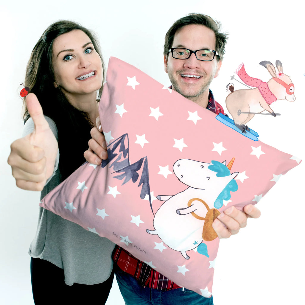 Cushion unicorn climber pillows, cushion, pad, 40x40, 40 x 40, sofa, soft, bed, couch, Pillow, settee, bedroom, pillow case, fluffy, unicorn, unicorns, mountains, adventurer, adventure, vacation, english, world traveler, travel, Einhorn, explorer, world trip, mountaineer