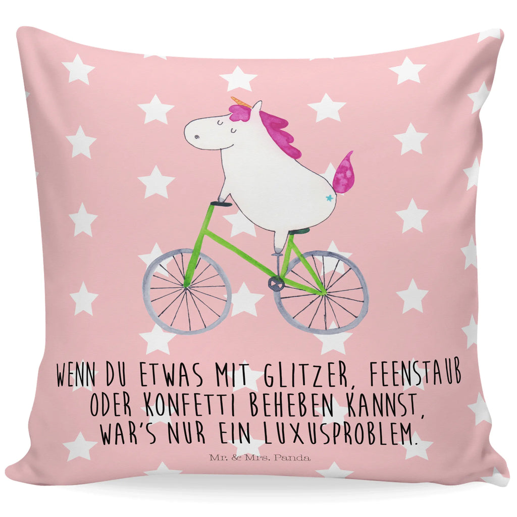 Cushion unicorn cyclist Pillow, settee, soft, fluffy, pad, bed, pillows, 40x40, couch, pillow case, bedroom, sofa, 40 x 40, cushion, unicorn, unicorns, present, cycling, luxury problem, fairy dust, love affliction, cyclist gift, confetti, grief, wheel, bike