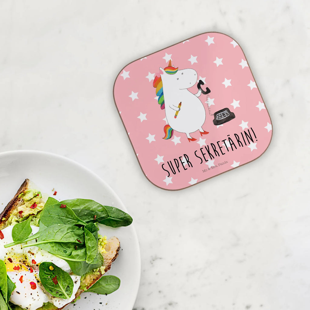 Square coaster unicorn secretary Coasters, glass coasters, breakfast, gifts, presents, gift, party, unicorn, unicorns, Secretary, office worker, secretary present, gift colleg, attorney, tax office, office help, office
