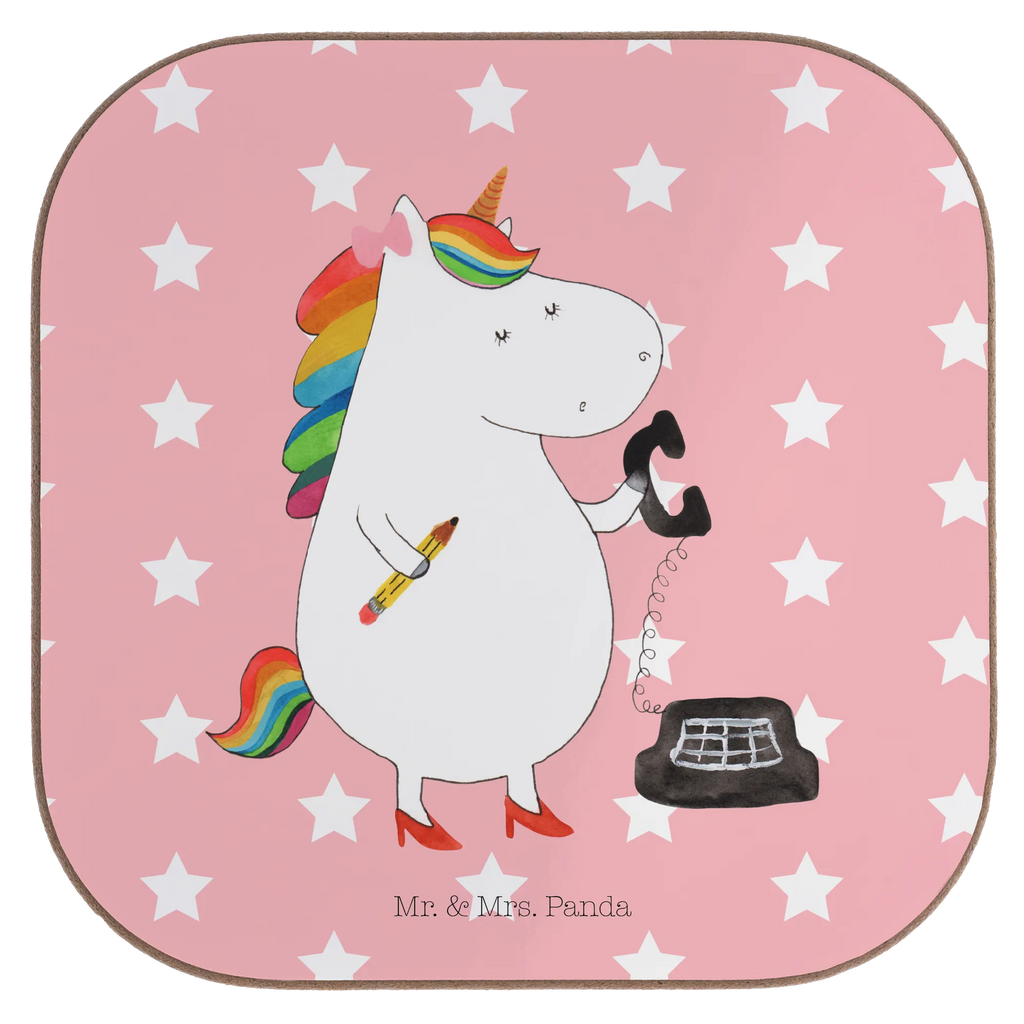 Square coaster unicorn secretary Coasters, glass coasters, breakfast, gifts, presents, gift, party, unicorn, unicorns, Secretary, office worker, secretary present, gift colleg, attorney, tax office, office help, office