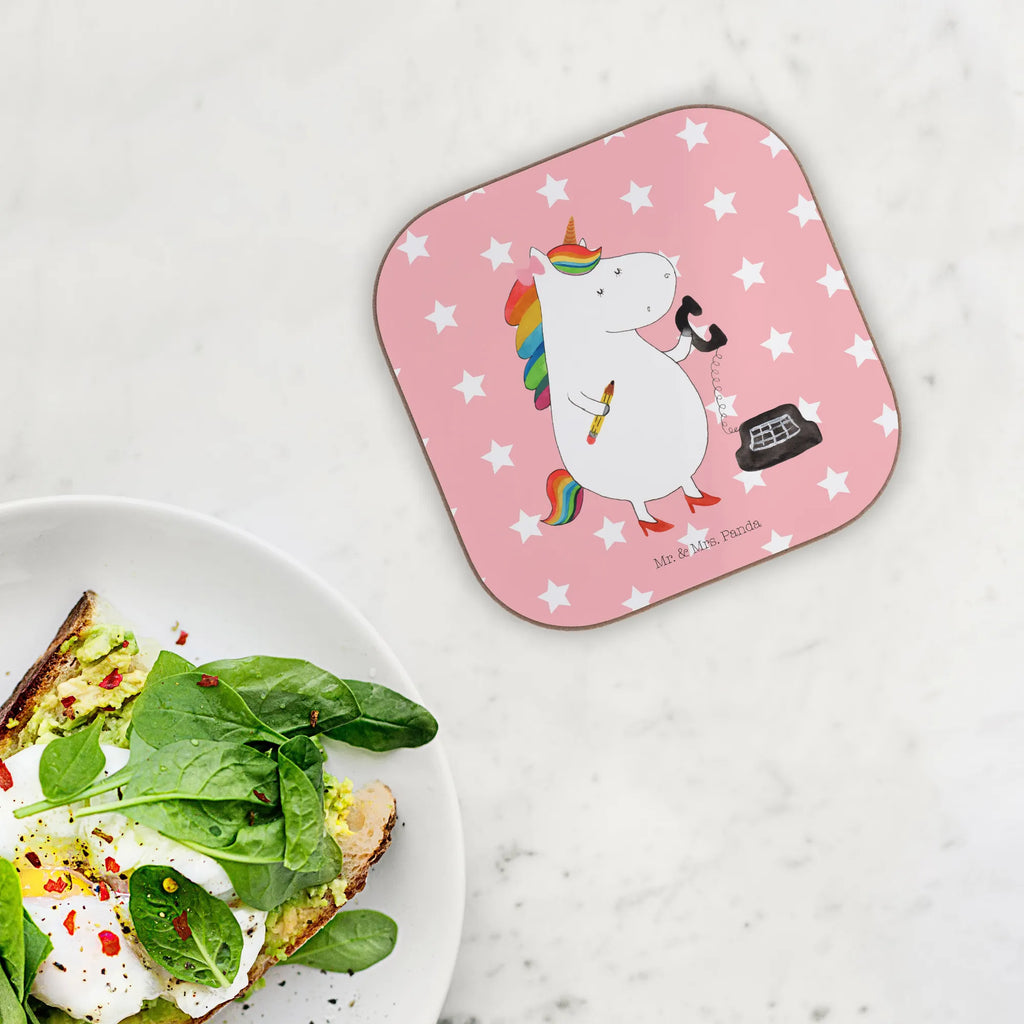 Square coaster unicorn secretary Coasters, glass coasters, breakfast, gifts, presents, gift, party, unicorn, unicorns, Secretary, office worker, secretary present, gift colleg, attorney, tax office, office help, office