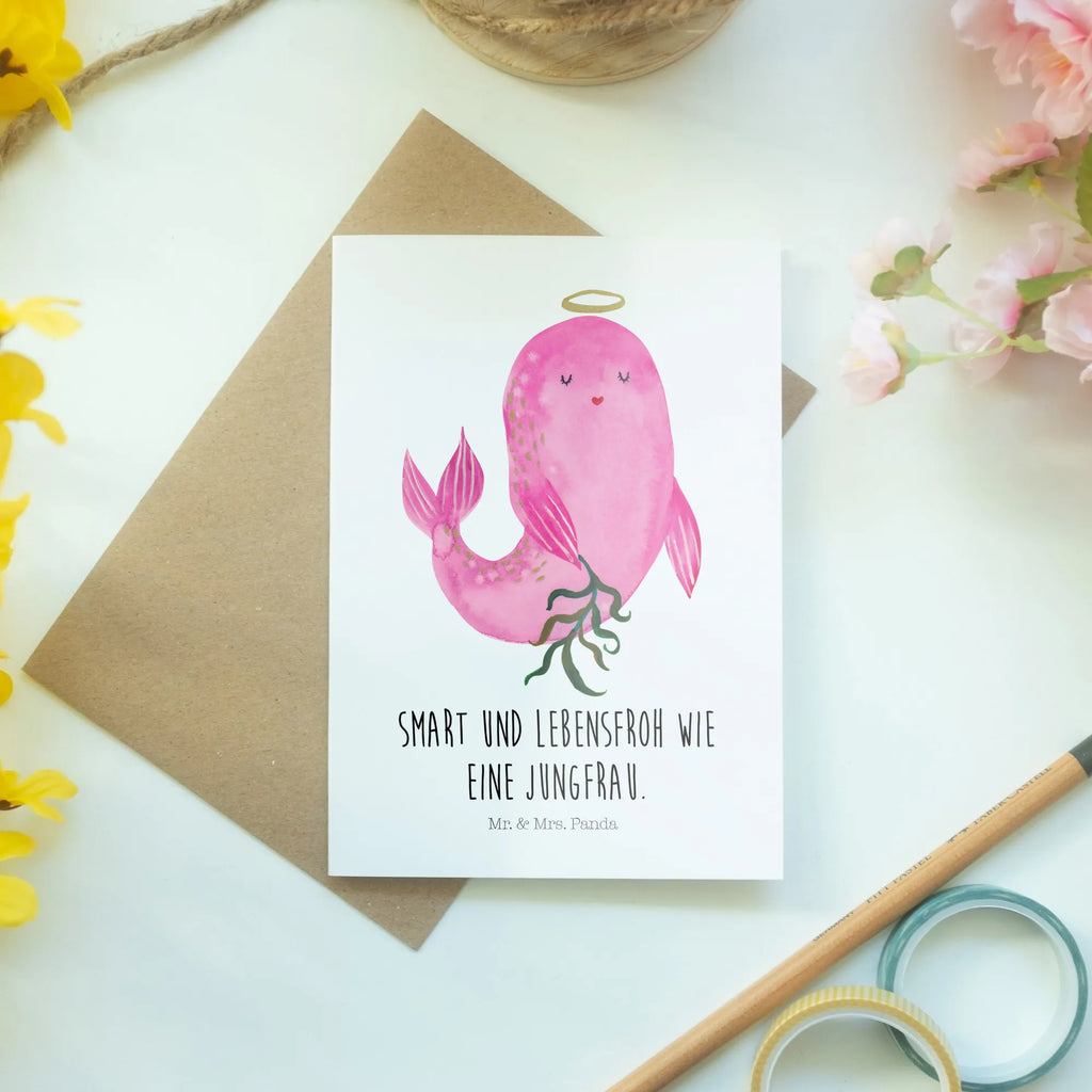 Greetings card Star sign Virgo Klappkarte, Ansichtskarten, Glückwunschkarte, Hochzeitskarte, Karte, Einladungskarte, Grußkarte, Geburtstagskarte, Tierkreiszeichen, Sternzeichen, Horoskop, Astrologie, Aszendent, Geschenk, Geschenk August, Meerjungfrau, Geschenk September, Jungfer, Geburtstag August, Jungfrau Sternzeichen, Jungfrau, Geburtstag September