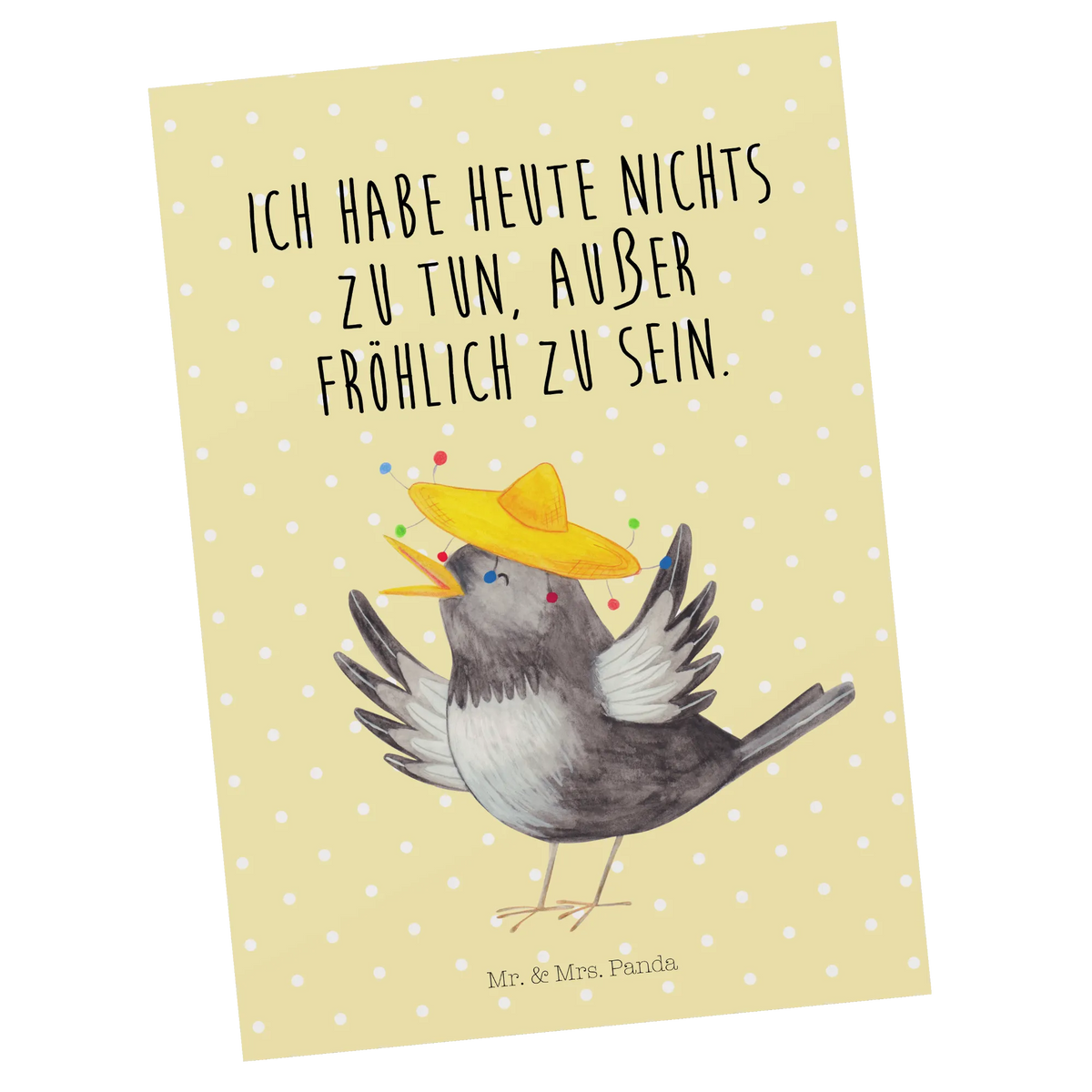 Postkarte Rabe Sombrero Ansichtskarten, Grußkarte, Postkarte, kunstkarte, Fotokarte, einzelkarte, Kunstkarten, bildkarte, Ansichtskarte, Motivkarte, spruchkarte, Postkarten, Designkarte, Gute Laune, Tiermotive, Tiere, Lustige Sprüche, Elster, glücklich sein, Vögel, Motivation, Glück Spruch, Froh, Fröhlich sein, Spruch Positiv, Rabe, Vogel