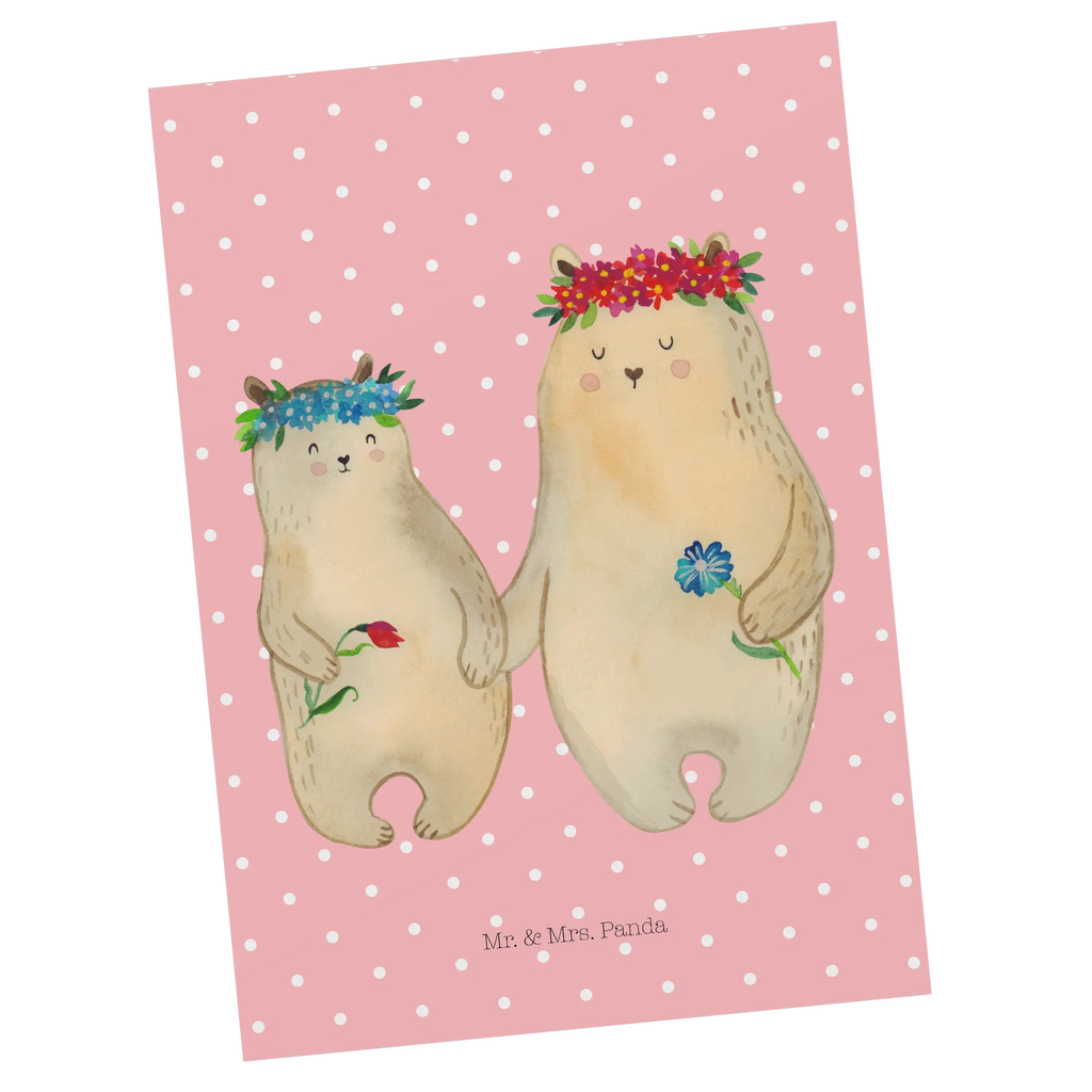 Postcard Bears with flower crown kunstkarte, Designkarte, spruchkarte, Grußkarte, Postkarten, einzelkarte, Motivkarte, bildkarte, Fotokarte, Ansichtskarten, Kunstkarten, Ansichtskarte, Postkarte, Familie, Papa, Schwester, Mama, Opa, Oma, Muttertag, Vatertag, Bruder, Tochter, Lieblingsmama, Töchter, Vorbild, Bären, Mutter, Mami, Weltbeste Mama, Bär, Beste Mutter, Mutti, Geschenk Mama. Muttertag, Kind, Family, Kinder, Lieblingsmensch