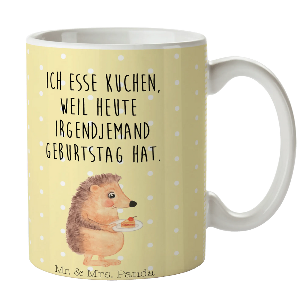 Tasse Igel Kuchenstück Kaffeetasse, Geschenktasse, Teetasse, Keramiktasse, Tasse mit Zitaten, Tasse, Porzellantasse, Tasse mit Motiven, Bürotasse, Tiermotive, Gute Laune, lustige Sprüche, Tiere, Backen Geschenk, Essen Spruch, Kuchen, Geburtstagskuchen, Igel, Torte, Einladung Party, Kuchen backen