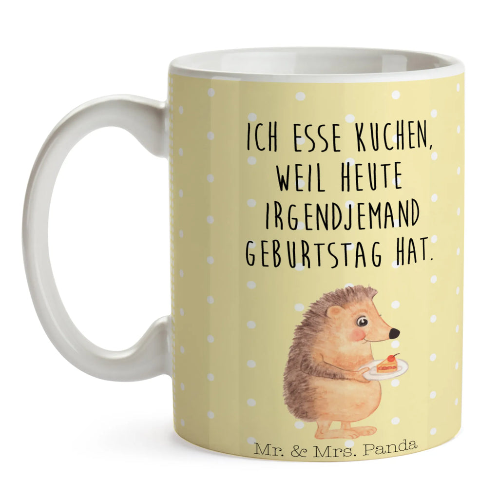 Tasse Igel Kuchenstück Kaffeetasse, Geschenktasse, Teetasse, Keramiktasse, Tasse mit Zitaten, Tasse, Porzellantasse, Tasse mit Motiven, Bürotasse, Tiermotive, Gute Laune, lustige Sprüche, Tiere, Backen Geschenk, Essen Spruch, Kuchen, Geburtstagskuchen, Igel, Torte, Einladung Party, Kuchen backen