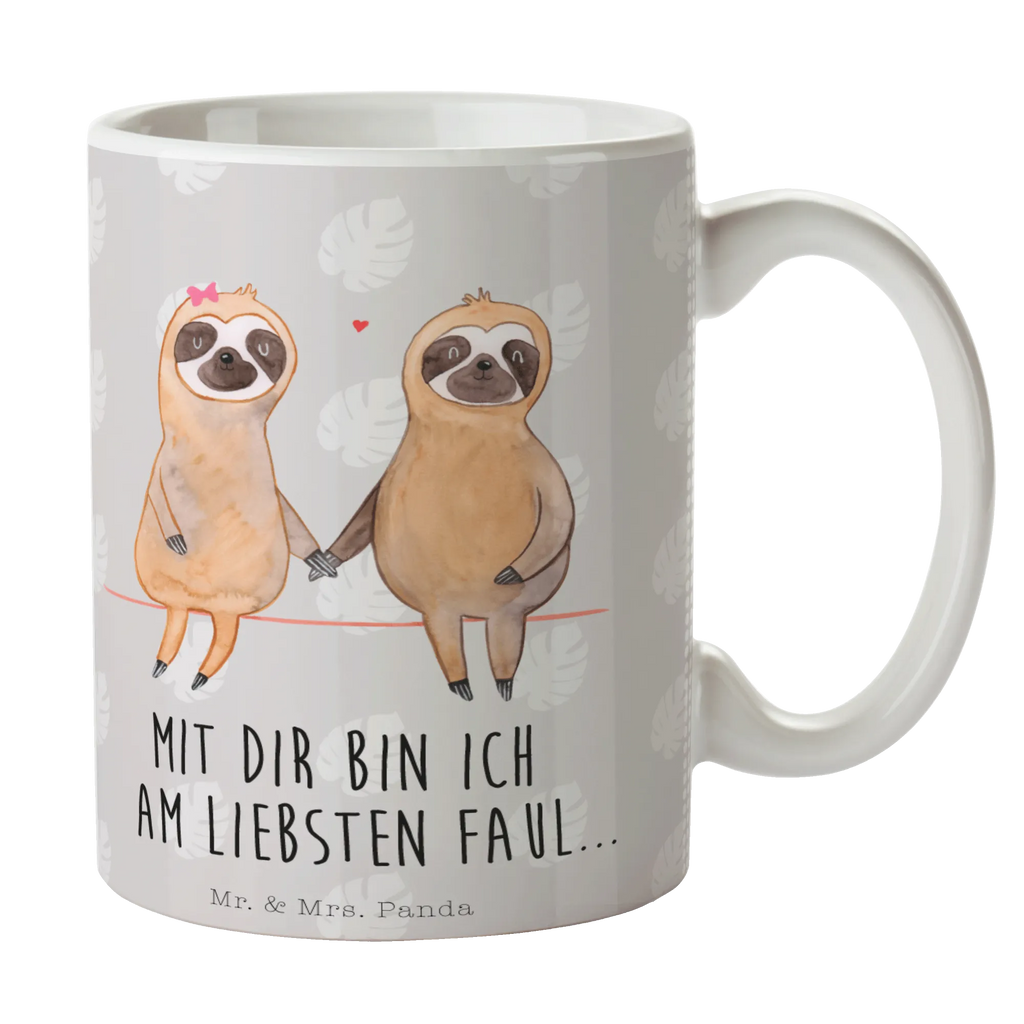 Tasse Faultier Pärchen Teetasse, Tasse, Keramiktasse, Geschenktasse, Porzellantasse, Tasse mit Motiven, Kaffeetasse, Tasse mit Zitaten, Bürotasse, Faultier, Faultier Geschenk, Faultier Deko, Faultierpärchen, Langsamkeit, faul, verliebt, Faultierliebe, Liebespaar, Faultiere, Liebe, Beziehung, gemeinsam, relaxen, Lieblingstier, Pärchen, verlobt