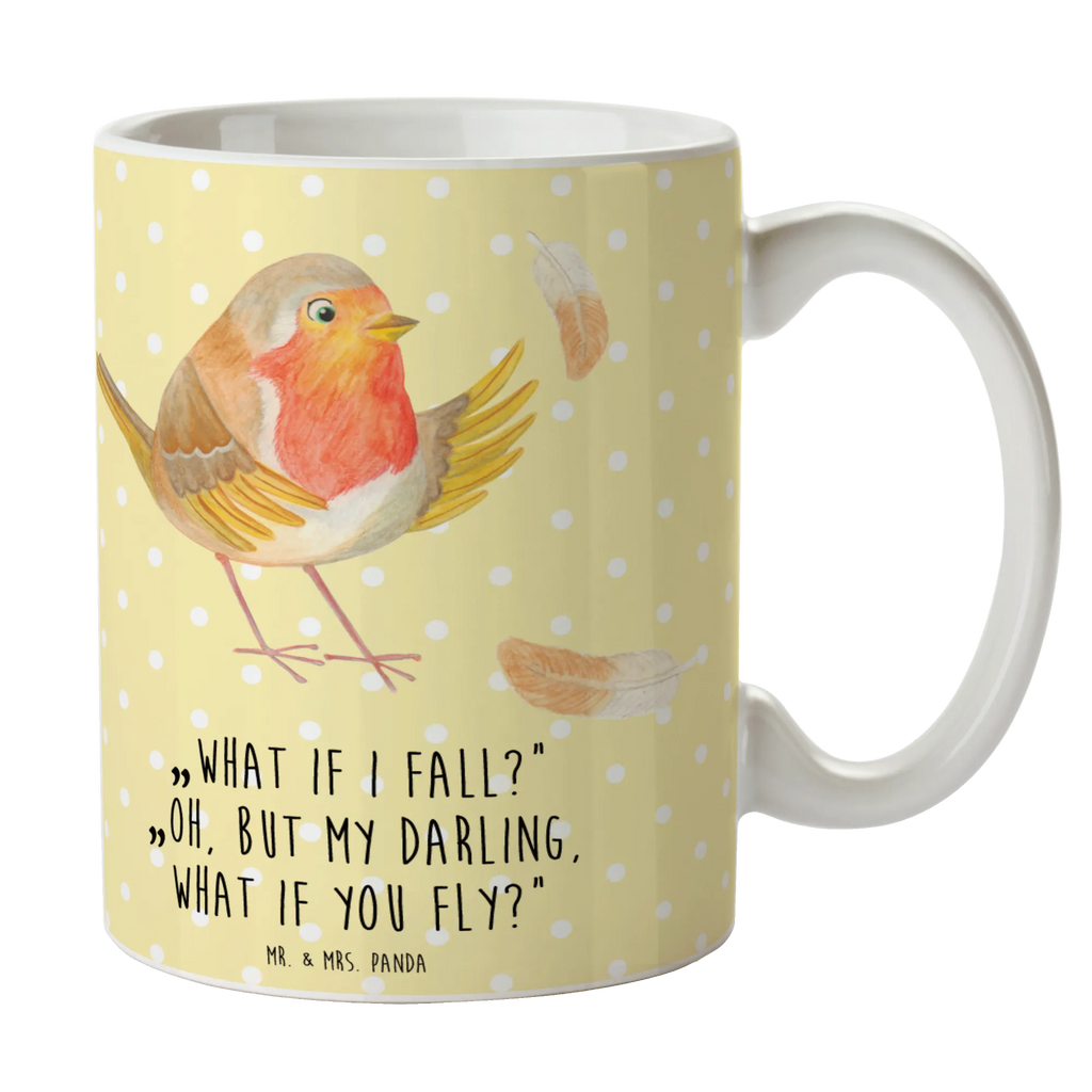 Mug robin feathers Tasse mit Zitaten, Porzellantasse, Kaffeetasse, Bürotasse, Keramiktasse, Teetasse, Tasse mit Motiven, Geschenktasse, Tasse, Tiermotive, Gute Laune, lustige Sprüche, Tiere, Motivationsbilder, Vogel, Rotkehlchen, Spruch Mut, Spruch Motivation, fliegen, Motivation Sprüche, What if i fall