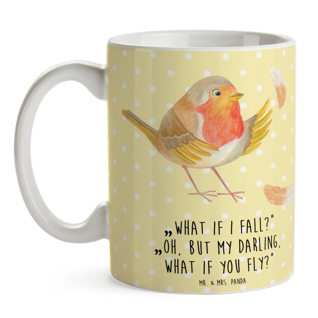 Mug robin feathers Tasse mit Zitaten, Porzellantasse, Kaffeetasse, Bürotasse, Keramiktasse, Teetasse, Tasse mit Motiven, Geschenktasse, Tasse, Tiermotive, Gute Laune, lustige Sprüche, Tiere, Motivationsbilder, Vogel, Rotkehlchen, Spruch Mut, Spruch Motivation, fliegen, Motivation Sprüche, What if i fall