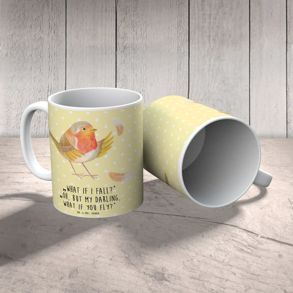 Mug robin feathers Tasse mit Zitaten, Porzellantasse, Kaffeetasse, Bürotasse, Keramiktasse, Teetasse, Tasse mit Motiven, Geschenktasse, Tasse, Tiermotive, Gute Laune, lustige Sprüche, Tiere, Motivationsbilder, Vogel, Rotkehlchen, Spruch Mut, Spruch Motivation, fliegen, Motivation Sprüche, What if i fall