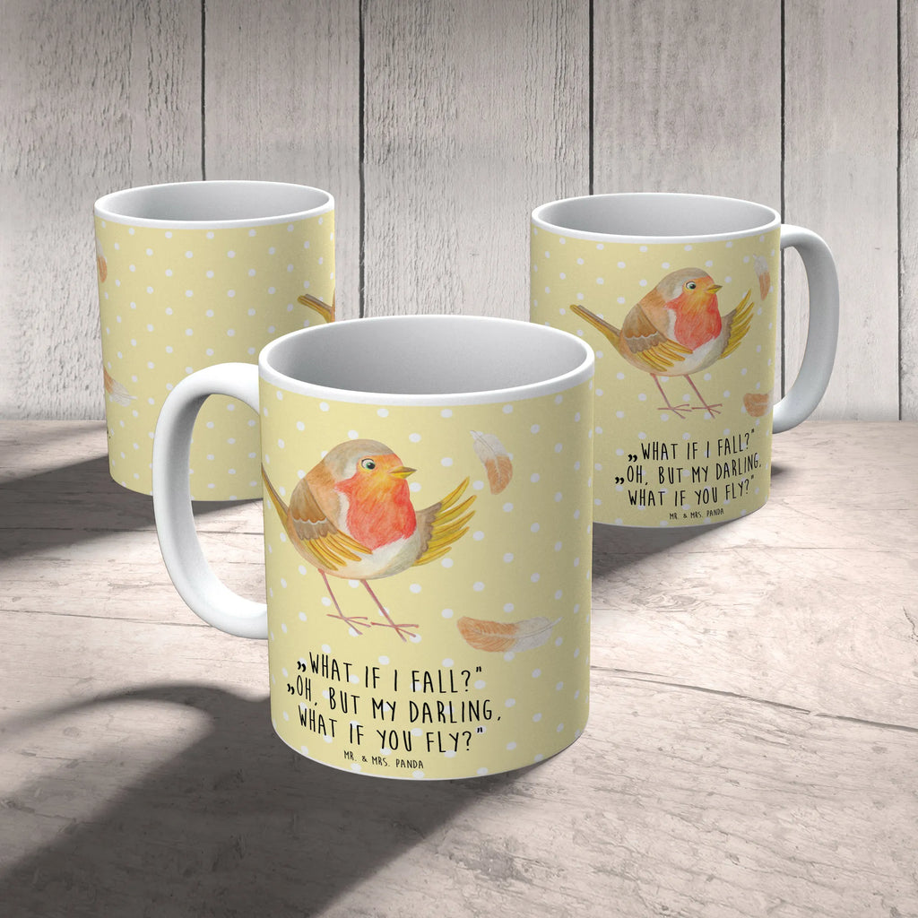 Mug robin feathers Tasse mit Zitaten, Porzellantasse, Kaffeetasse, Bürotasse, Keramiktasse, Teetasse, Tasse mit Motiven, Geschenktasse, Tasse, Tiermotive, Gute Laune, lustige Sprüche, Tiere, Motivationsbilder, Vogel, Rotkehlchen, Spruch Mut, Spruch Motivation, fliegen, Motivation Sprüche, What if i fall