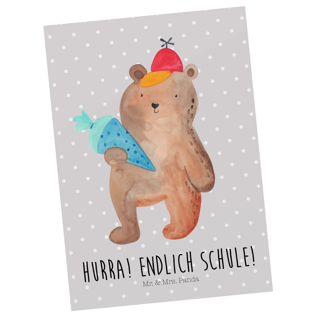 Postkarte Bär Schultüte Grußkarte, Motivkarte, Fotokarte, bildkarte, Ansichtskarten, einzelkarte, Designkarte, Postkarte, Kunstkarten, spruchkarte, Postkarten, Ansichtskarte, kunstkarte, Teddy, Bär, Teddybär, Schulbeginn, Schultüte, Schulanfang, Erster Schultag Geschenk, Einschulung Geschenk, Grundschule, Schule Geschenk, Bär Motiv