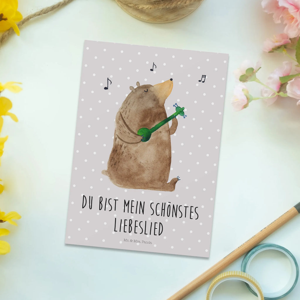 Postkarte Bär Lied Postkarte, Dankeskarte, Ansichtskarten, Einladung Geburtstag, Ansichtskarte, Karte, Grußkarte, Einladungskarte, Einladung, Geburtstagskarte, Geschenkkarte, Einladungskarten Geburtstag, Bär, Teddy, Teddybär, Partner, Liebe, Spruch, Valentine, Liebeslied, Bärchen, Lied, Valentinstag, Frau, Geschenk, Bear, Song, Herz, Freundin