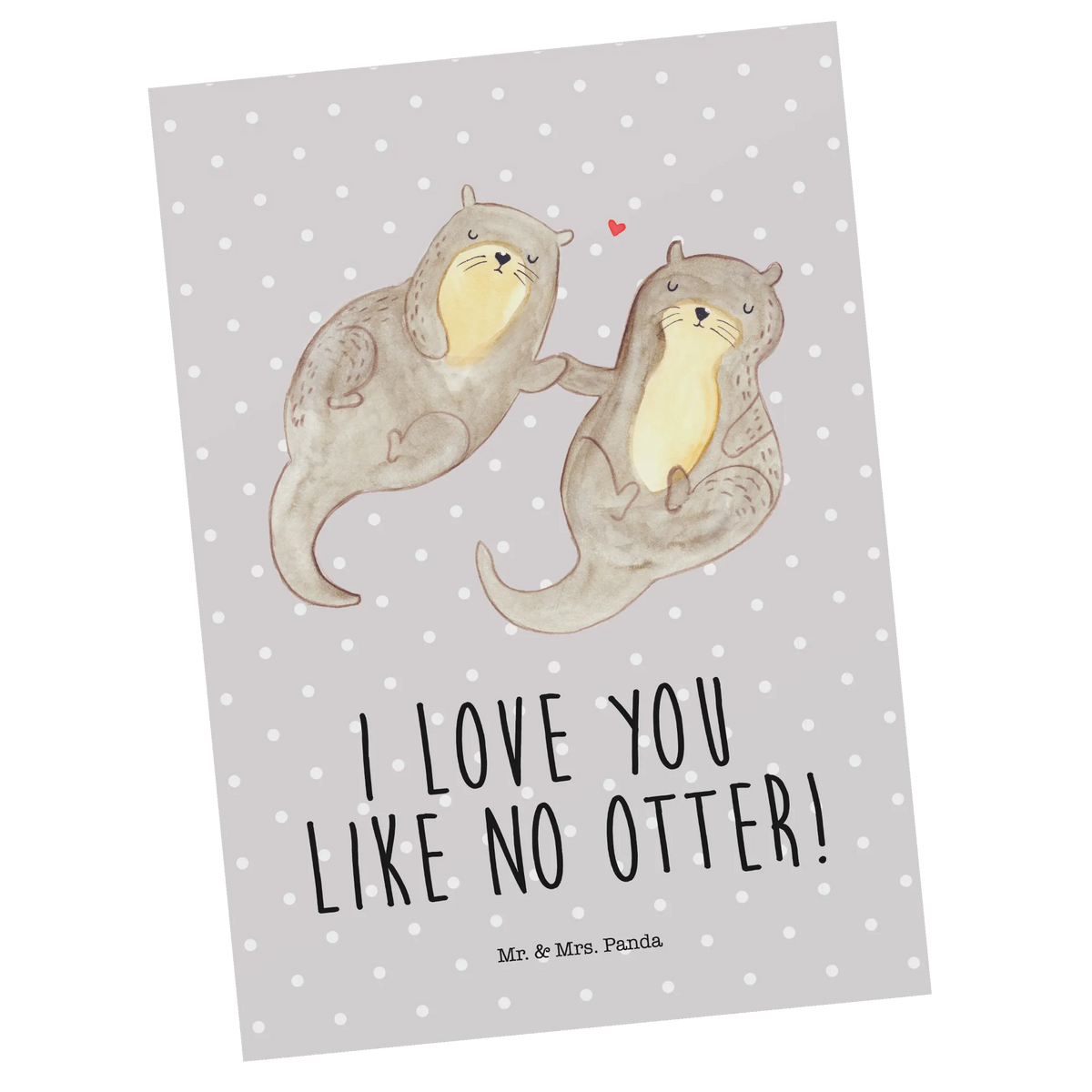 Postcard otter holding hands aquatic animal, marten, baby otter, predator, water, otter gifts, animal lover, gift ideas for animal lovers, sea otter, animal, mammal, European otter, water animal, gifts for people in love, water mammal, Otter Sea Otter Lake Otter