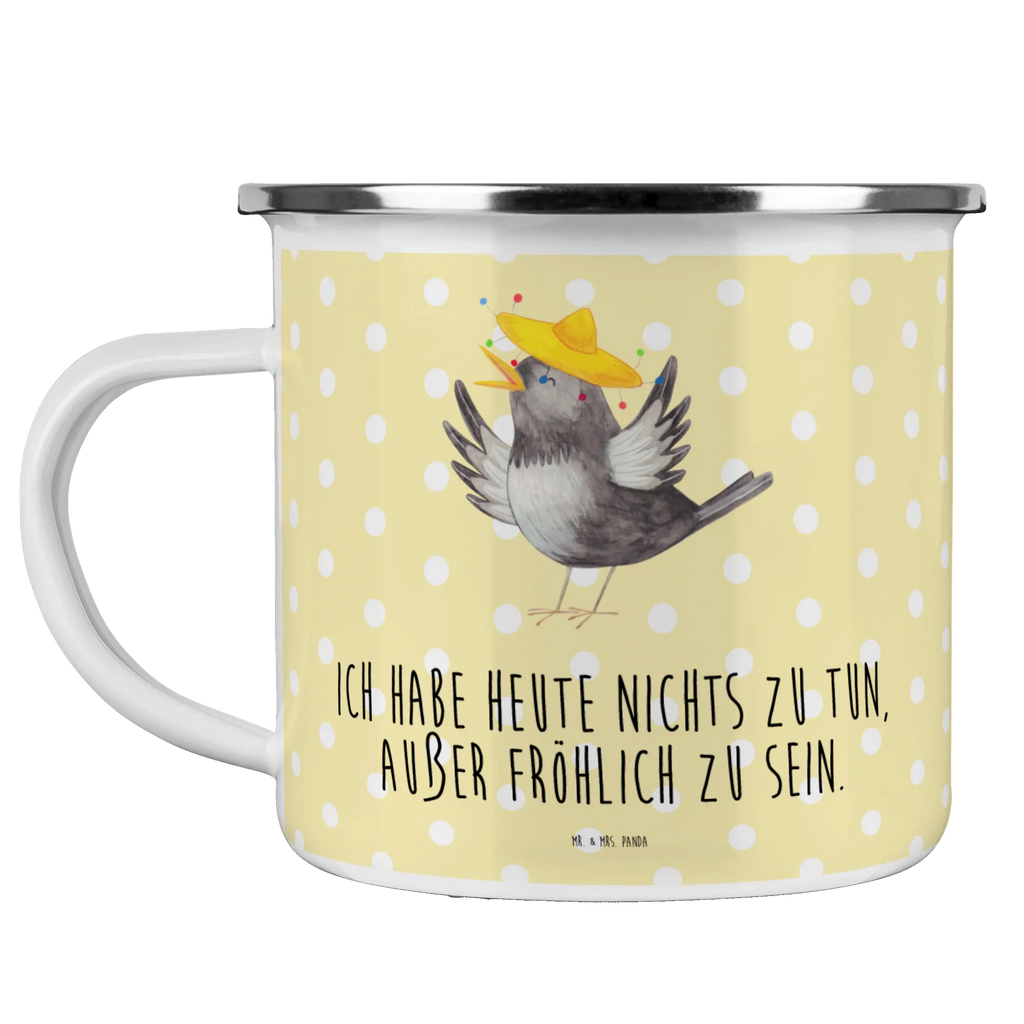 Enamel camping mug Crow sombrero wandertasse, Metalltasse, Blechtasse, Tasse Emaille, Teebecher, Reisebecher, Kaffeebecher, Campingbecher, Emaille Tasse, wanderbecher, blechbecher, Trinkbecher, Becher, reisetasse, metallbecher, Teetasse, Emaille Becher, Campingtasse, becher emaille, Kaffeetasse, Emailletasse, emaillebecher, Pott, Tasse, Lustige Sprüche, Tiere, Tiermotive, Gute Laune, Vogel, Motivation, Vögel, Fröhlich sein, Elster, Glück Spruch, glücklich sein, Spruch Positiv, Rabe, Froh