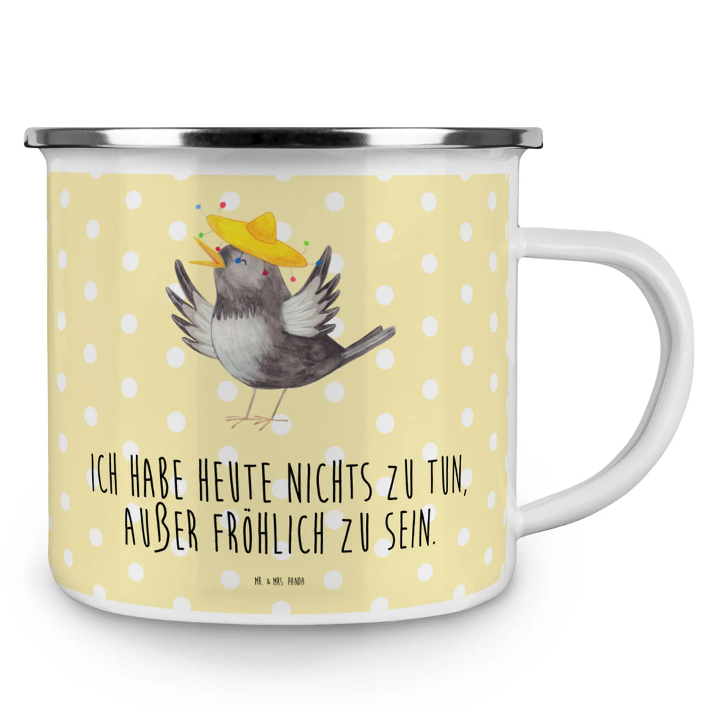 Enamel camping mug Crow sombrero wandertasse, Metalltasse, Blechtasse, Tasse Emaille, Teebecher, Reisebecher, Kaffeebecher, Campingbecher, Emaille Tasse, wanderbecher, blechbecher, Trinkbecher, Becher, reisetasse, metallbecher, Teetasse, Emaille Becher, Campingtasse, becher emaille, Kaffeetasse, Emailletasse, emaillebecher, Pott, Tasse, Lustige Sprüche, Tiere, Tiermotive, Gute Laune, Vogel, Motivation, Vögel, Fröhlich sein, Elster, Glück Spruch, glücklich sein, Spruch Positiv, Rabe, Froh