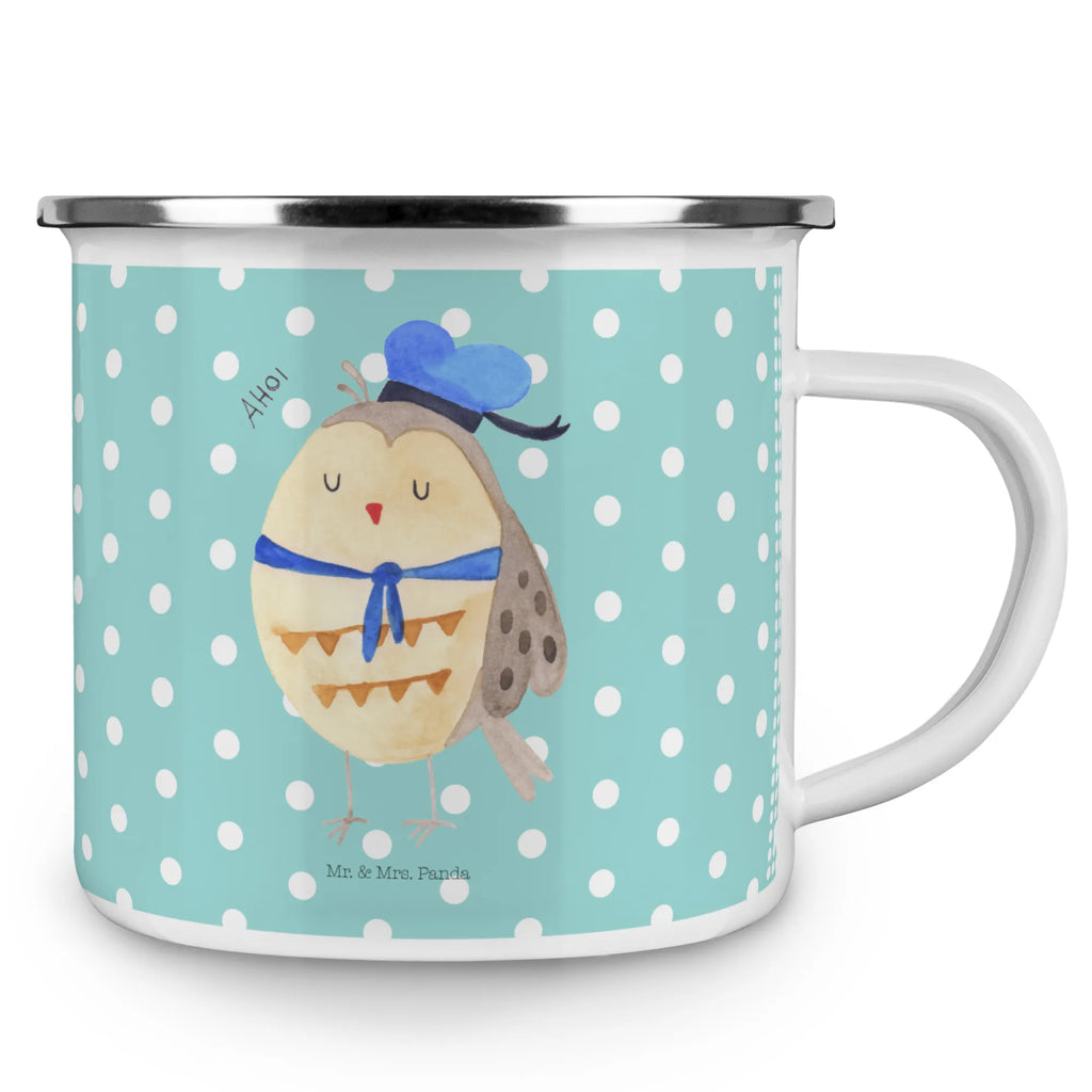 Kempingowy kubek emaliowany sowa Marynarz Sowa