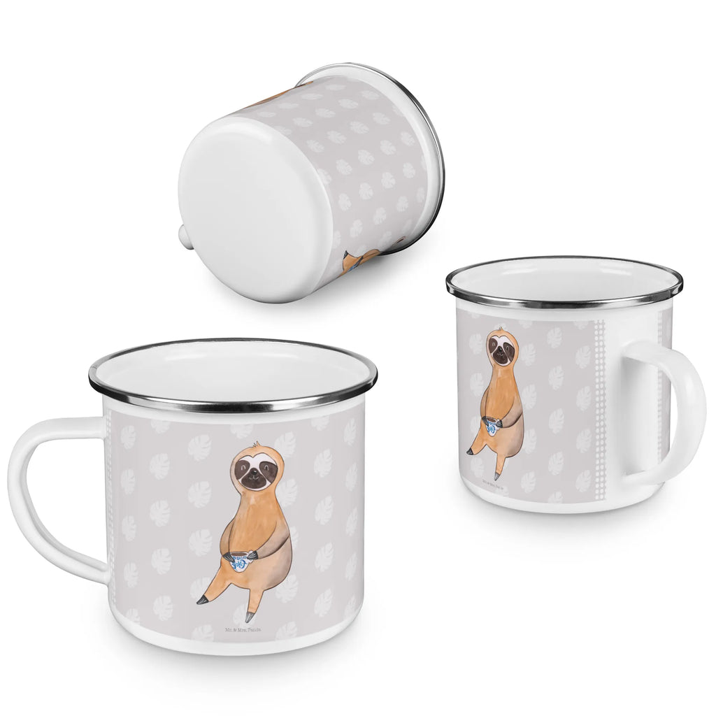 Kempingowy kubek emaliowany Leniwiec kawa Leniwiec, prezent z leniwcem, dekoracja z leniwcem