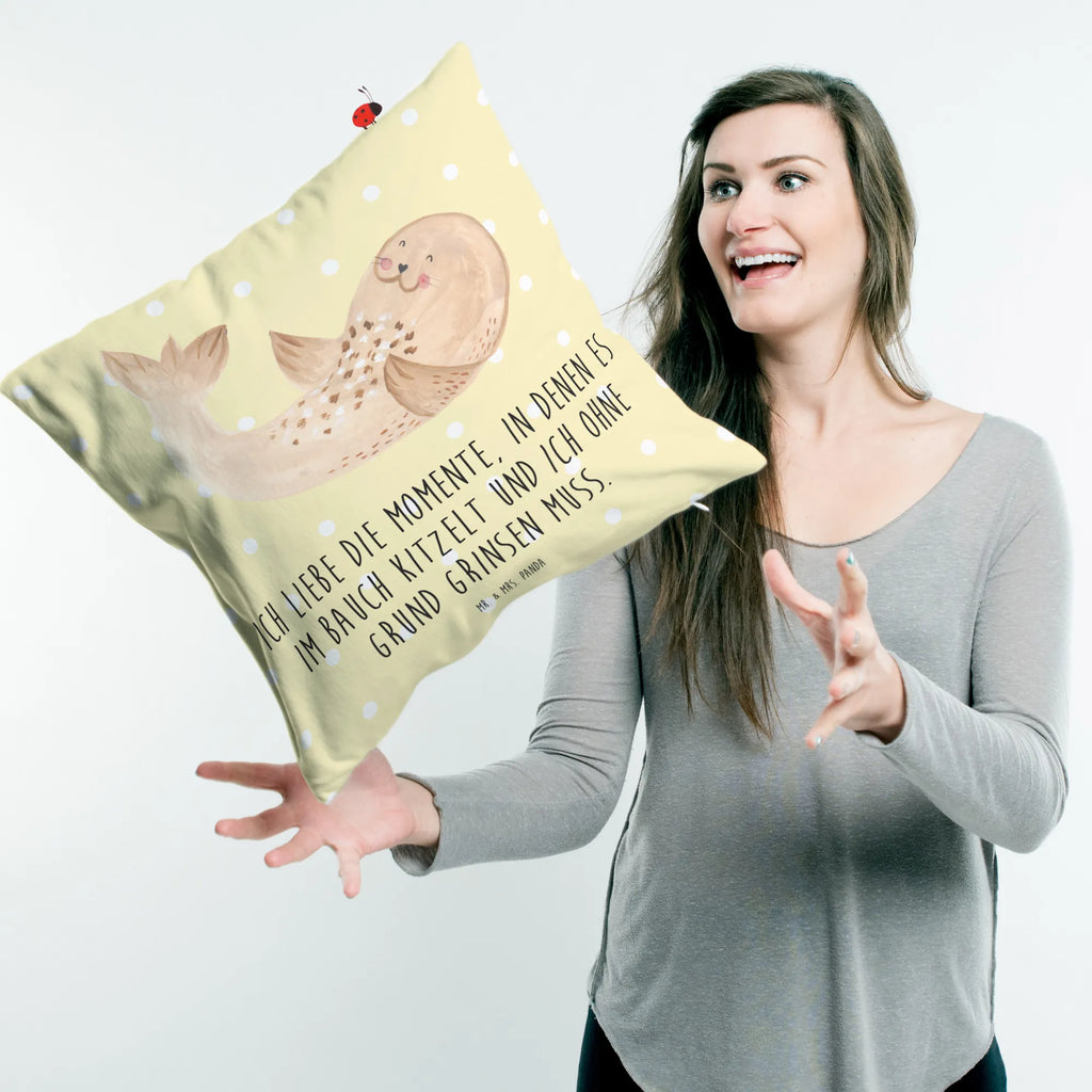 40x40 poduszka foka Leżeć Motywy zwierzęce, dobra energia, zabawne powiedzonka, zwierzęta