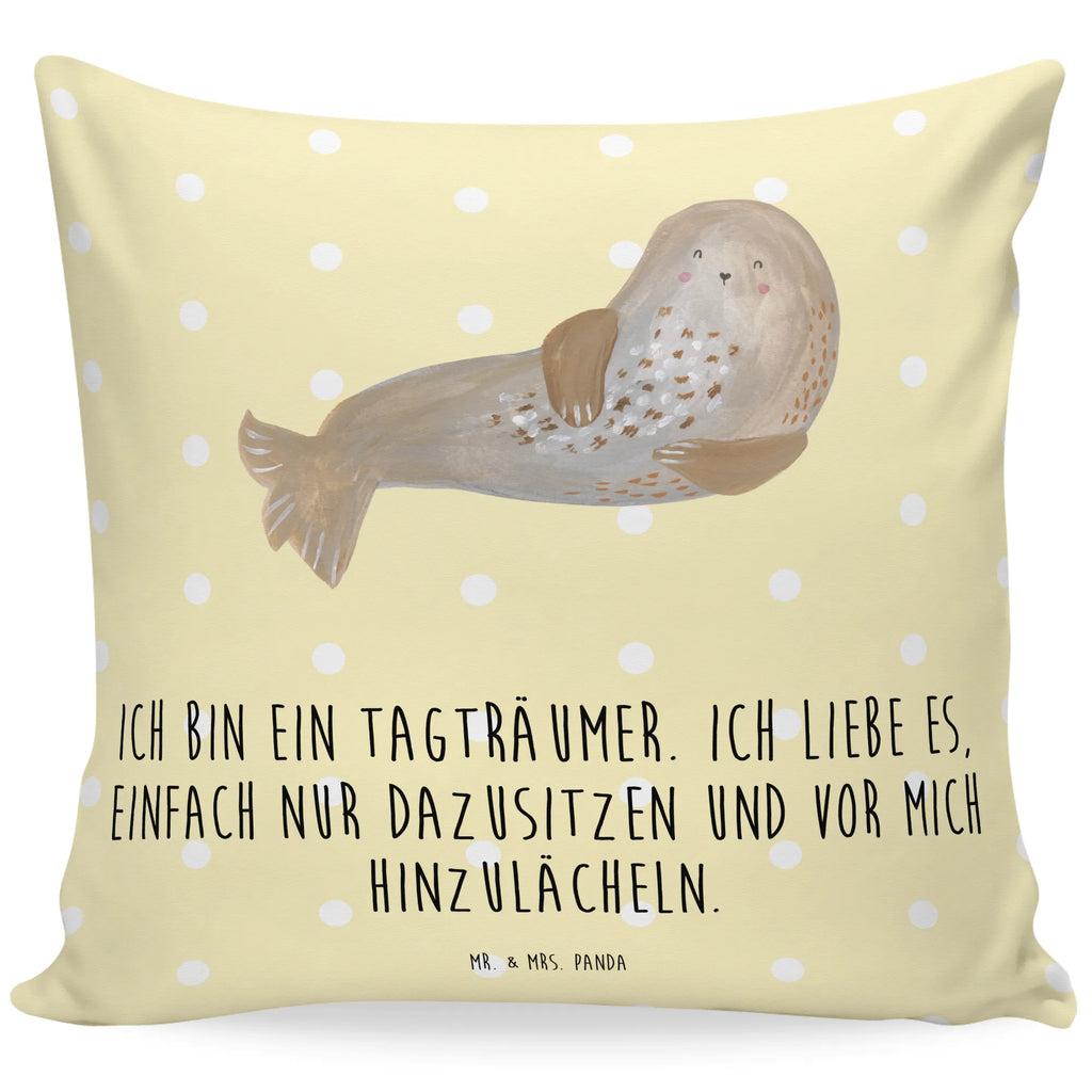 Cushion seal Laugh pad, bedroom, fluffy, 40 x 40, couch, pillows, settee, pillow case, sofa, cushion, Pillow, 40x40, bed, soft, small animals, cute, funny, cute animal motives, hand drawn, small world, funny sayings, good mood, happy, gifts, gift ideas, special gifts, animal lover, card, Beach, North Sea, Baltic Sea, Seal, Sea animal, Seals