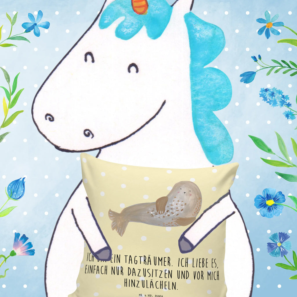 Cushion seal Laugh pad, bedroom, fluffy, 40 x 40, couch, pillows, settee, pillow case, sofa, cushion, Pillow, 40x40, bed, soft, small animals, cute, funny, cute animal motives, hand drawn, small world, funny sayings, good mood, happy, gifts, gift ideas, special gifts, animal lover, card, Beach, North Sea, Baltic Sea, Seal, Sea animal, Seals