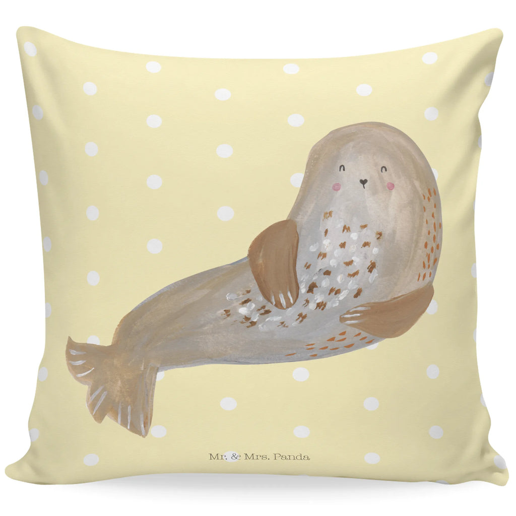 Cushion seal Laugh pad, bedroom, fluffy, 40 x 40, couch, pillows, settee, pillow case, sofa, cushion, Pillow, 40x40, bed, soft, small animals, cute, funny, cute animal motives, hand drawn, small world, funny sayings, good mood, happy, gifts, gift ideas, special gifts, animal lover, card, Beach, North Sea, Baltic Sea, Seal, Sea animal, Seals
